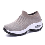 Lightweight Mesh Air Cushion Sole Chunky Sneakers - Women's Low Top Running Shoes Footwear