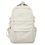 New Fashionable Large-capacity Backpack, Unisex Casual Trend Backpack, Simple Solid Color Versatile School Bag