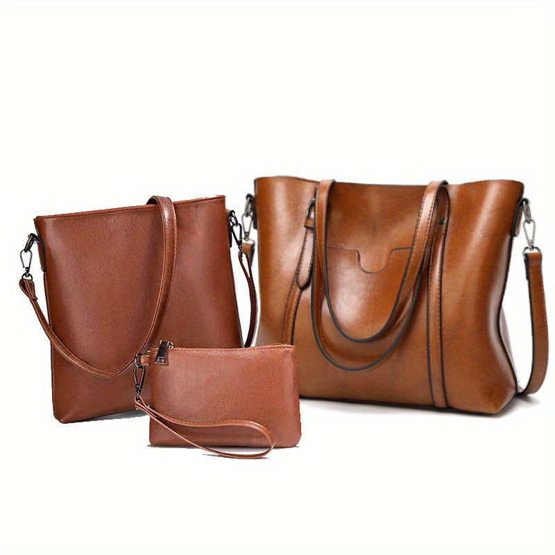 Luxurious Retro Tote Handbag - Women's Large Capacity Multi-Pocket Casual Shoulder Bag with Adjustable Strap, Perfect Mother's Day Gift - Soft, Stylish, and Spacious Purse for Ladies on Sale