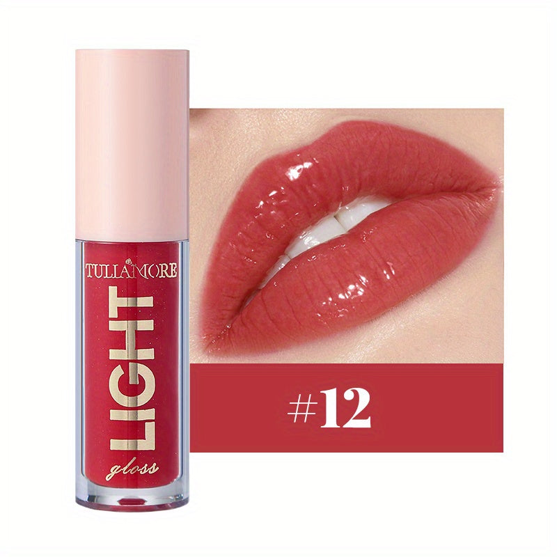 12 Colors Pearlescent Moisturizing Lip Gloss - Lustrous Mirror Nude Lip Stain with Natural Lip Oil for Valentine's Day Gifts