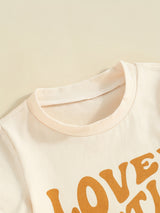 Toddler Boys 2pcs Shorts Sets Short Sleeve Letter Print Tops and Drawstring Shorts Sets, for Outdoor