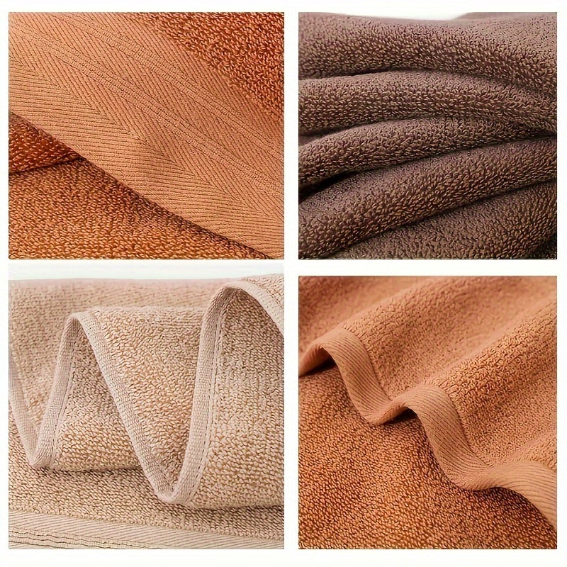 6-Piece Luxury Cotton Towel Set - Ultra-Absorbent, Quick-Drying, Super Soft, and Thickened for Bathroom Essentials - Complete Home Bathroom Supplies with 2 Washcloths, 2 Hand Towels, and 2 Bath Towels