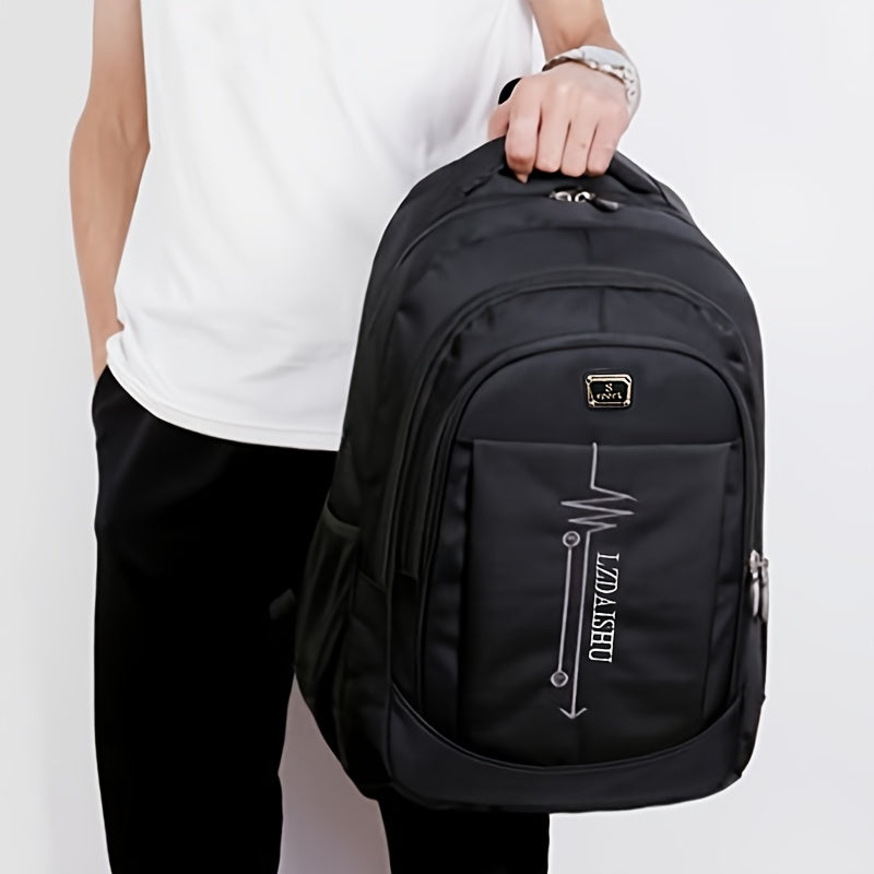 Spring New Backpack, Leisure Business Travel Backpack, Large Capacity Junior High School Bag, Computer Men's Bag (Zipper Direction Assorted Varieties)
