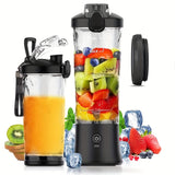 1pc, Portable Electric Juicer Cup Personal Blender-for Shakes & Smoothies Multi-Functional Personal Blender With Ice Crushing Ability, 20.29oz Capacity, USB Rechargeable, Kitchen Accessories Juicer Accessories Back To School