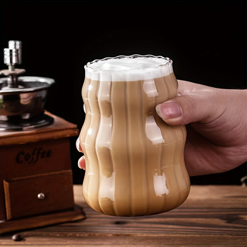 1pc, Medieval Style Drinking Glass, High Borosilicate Glass Water Cup, 16.91oz Iced Coffee Cup, For Beer, Juice, Milk, Birthday Gifts, Drinkware