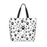 Large Capacity Tote Bag - Dog Paws Pattern Handbag Gym Bag, Travel Weekender Bag, Shopping Bag For Women Men