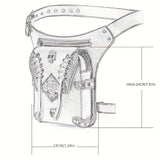 Chic Embossed Waist Bag Trendy Flap Belt Bag, Retro Cool Motorcycling Bag, Trendy Shoulder Bag