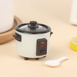 Play House Toy Simulation Mini Rice Cooker With Rice Spoon, Funny Model Room Decoration