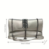 Elegant Vintage Style Clutch Bag, Commuter Envelope Bag With Tassel, Crossbody Bag With Removable Chain Strap