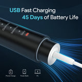 2 Pack Sonic Electric Toothbrushes For Adult With 16 Brush Heads, Ultra Long Battery Life & Fast Charging, 6 Cleaning Modes Smar, Smart Time Reminder Travel Electric Toothbrush