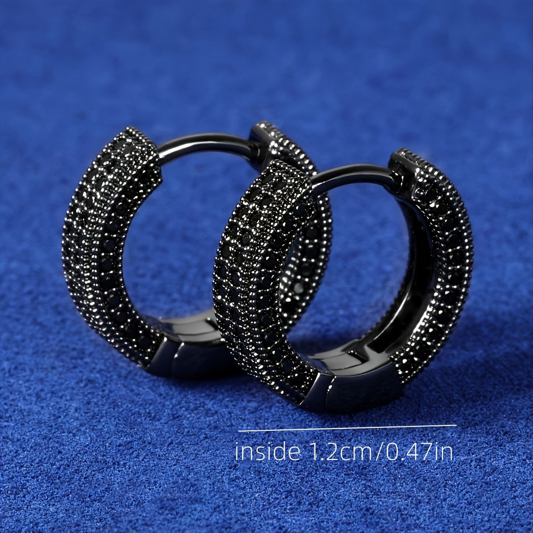 Elegant Black Hoop Earrings - Lightweight, Versatile Fashion Accessory for Style & Comfort