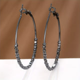 Cubic Beads Hoop Earrings Exaggerated Jewelry Accessories For Women Elegant Ear Jewelry