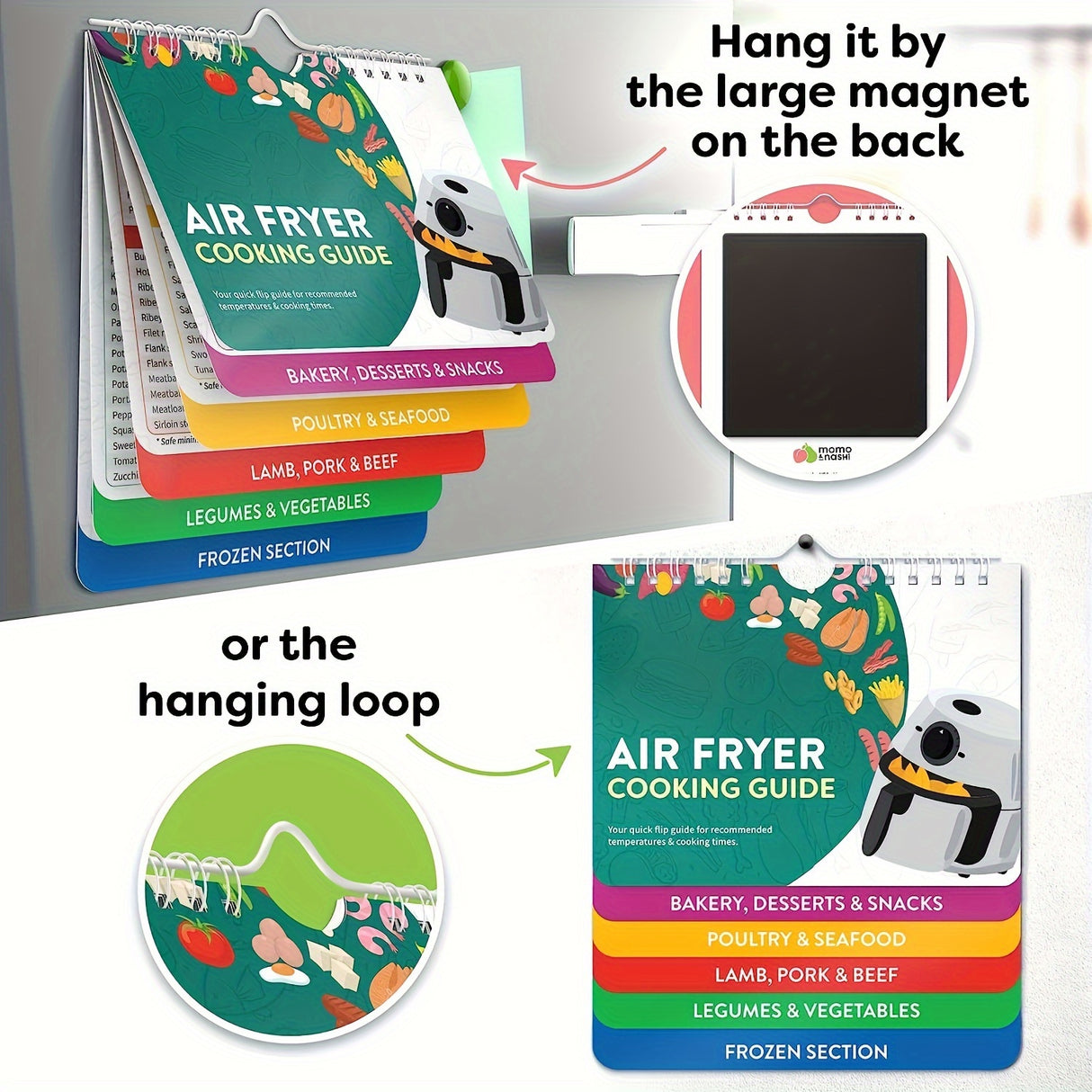 Air Fryer Cheat Sheet Magnets: Cooking Times Chart, Conversion Guide & More - The Ultimate Air Fryer Accessories!