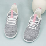 Women's Casual Slip-on Sneakers, Lightweight Lace Up Running Shoes, Knitted Low Top Sneakers