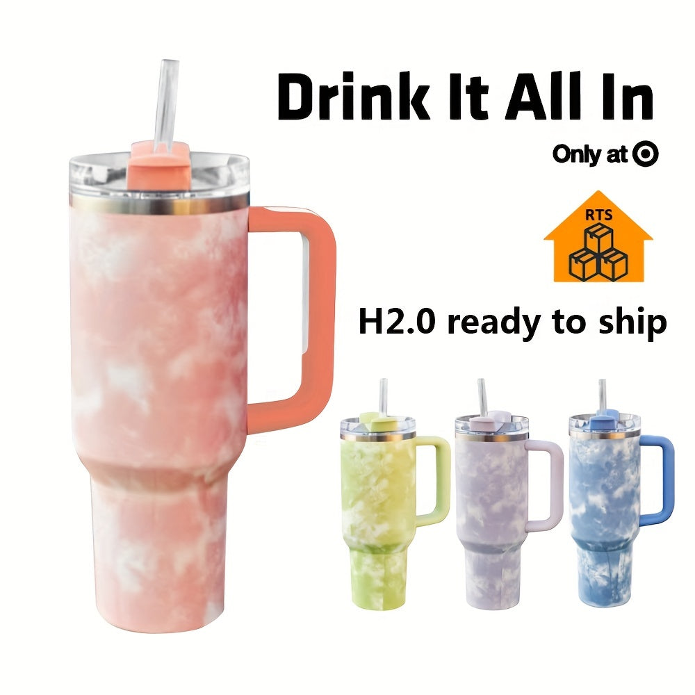 Vacuum Insulated 40 oz Stainless Steel Tumbler with Handle - BPA-Free, Shatterproof Travel Mug for Hot/Cold Drinks, Perfect Outdoor Gift