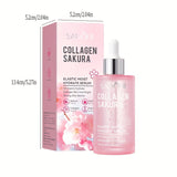 SADOER Cherry Blossom Collagen Serum - Elastic Moisturizing Essence for Smooth, Firm Skin, Hydrates & Brightens, Hypoallergenic, 100ml