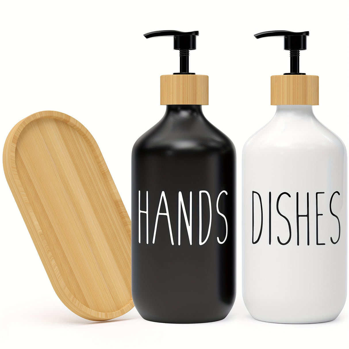 2pcs Soap Dispenser Set, Countertop Lotion Bottle, Bathroom Hand Soap Dispenser, Refillable Empty Bottle For Hand And Dish Soap, Bathroom Accessories, Home Decor
