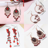 Boho Geometric Waterdrop Tassel Earrings for Women - Vintage Style Ear Jewelry