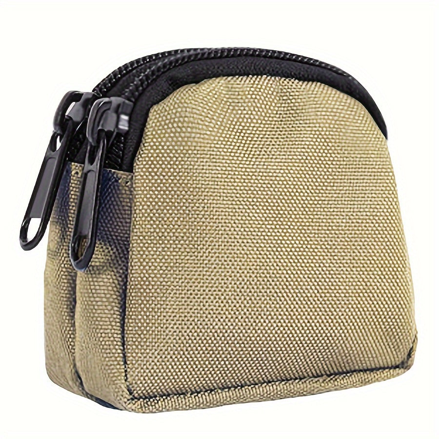 1pc Simple Black Outdoor Fanny Bag, Men's Waist Bag, Camping Bag, Casual Coin Purse, Men's Belt Bag, Money Card Case