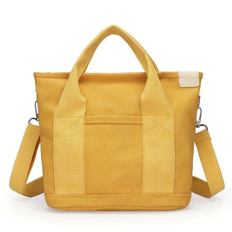 Elegant Canvas Tote Bag: Secure Zipper, Spacious & Lightweight - Perfect for Everyday Use & Comfort