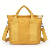 Elegant Canvas Tote Bag: Secure Zipper, Spacious & Lightweight - Perfect for Everyday Use & Comfort