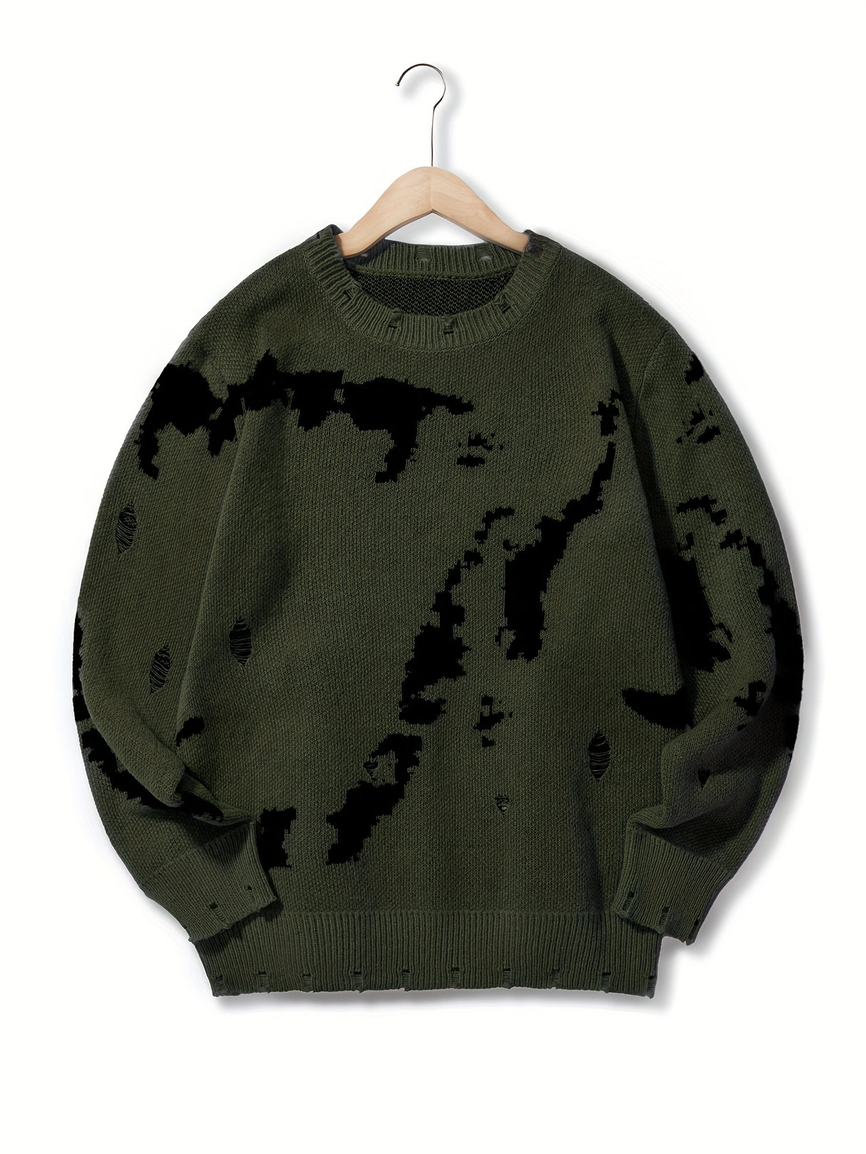 All Match Knitted Sweater, Men's Casual Warm Slightly Stretch Crew Neck Pullover Sweater For Men Fall Winter