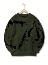 All Match Knitted Sweater, Men's Casual Warm Slightly Stretch Crew Neck Pullover Sweater For Men Fall Winter