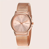 6pcs/set Women's Watch Luxury Rose Golden Quartz Watch Analog Stainless Steel Mesh Wrist Watch & Bracelets, Gift For Mom Her for eid, ramadan