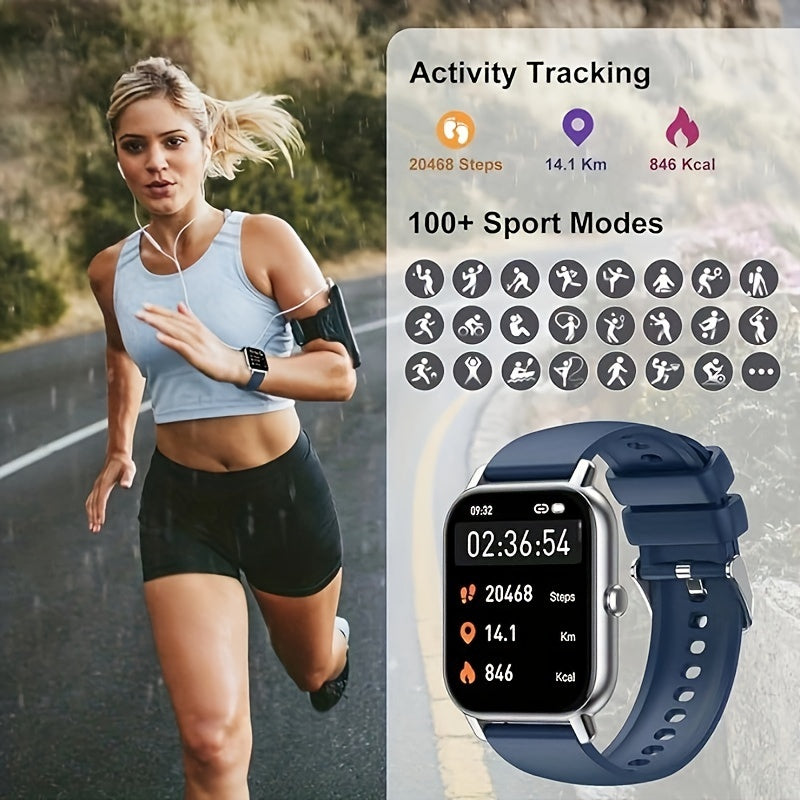 1.85" OLED Full-Touch Alloy Case Smart Watches For Man And Woman 110+ Sport Modes Fitness Watch With Sleep Monitor, Pedometer, Message/call Wireless Devices Wearable Tracker For IOS Android