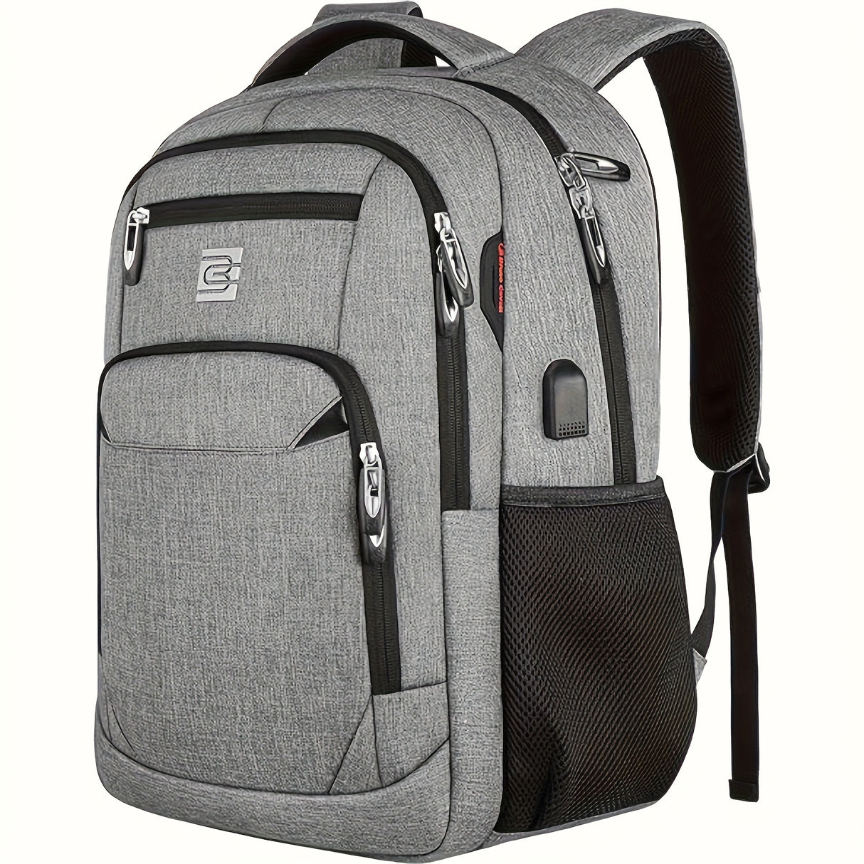 Laptop Backpack for Men Women, Business Travel Laptop Backpack with USB Charging Port, College Bag Daypack for Work, Business Computer Backpack Bag Fit 15.6 Inch Laptop (Black, Blue, Light Grey 15.6 Inch)