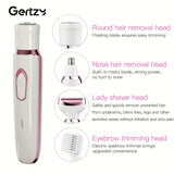 4-in-1 Rechargeable Electric Razor: Painless Wet & Dry Trimmer for Face, Nose, Legs, Underarm, Bikini - Portable Grooming Kit for Women