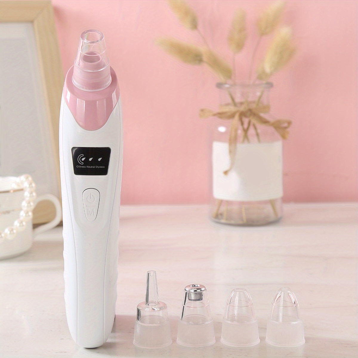 Blackhead Remover Pore Vacuum - Electric Facial Pore Cleaner Acne White Head Pimple Extractor Rechargeable Blackhead Removal Tool - 3 Suction Power, 5 Probes For Women & Men