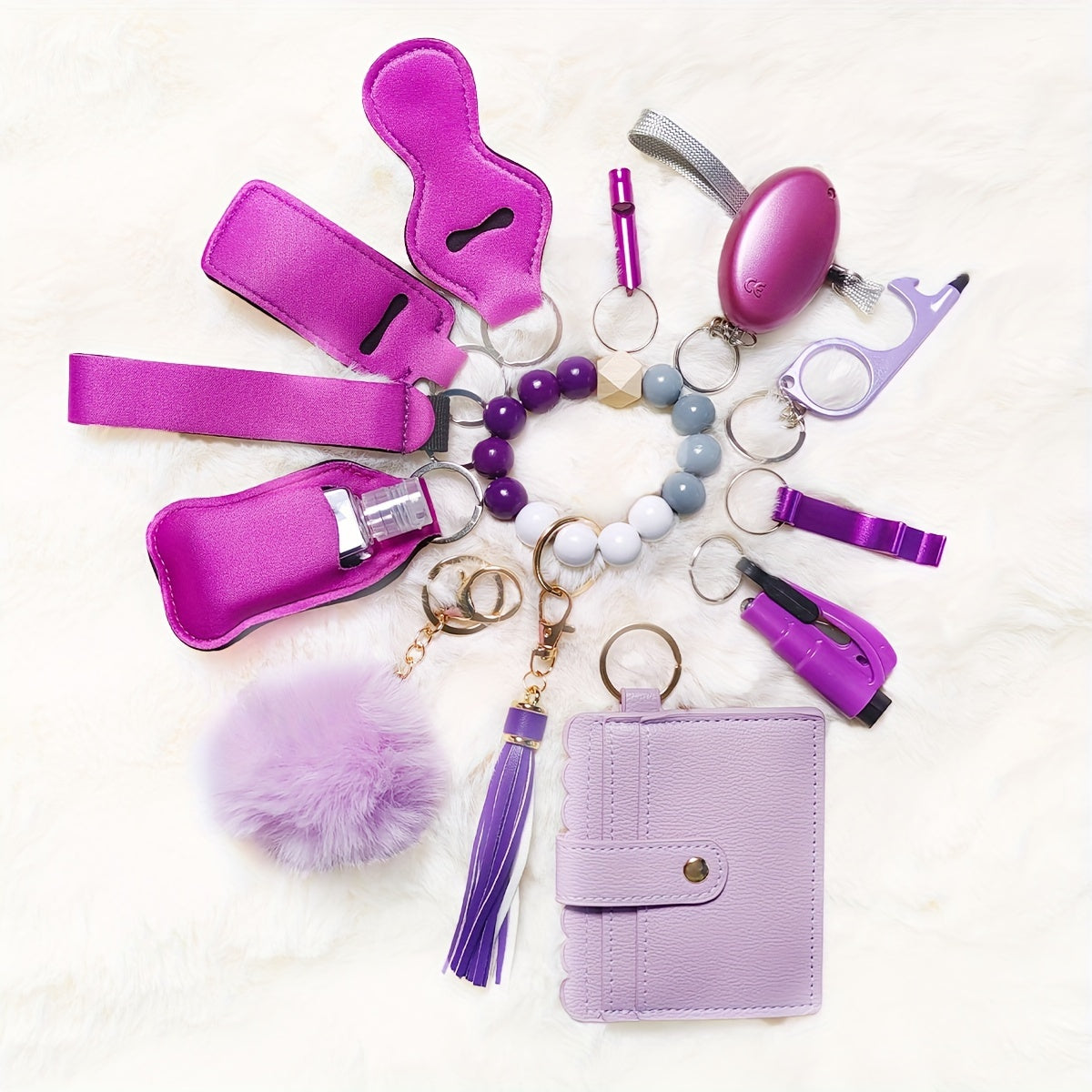 12 Pcs Safety Keychain Set for Women, Self-Defense, Multi-Functional