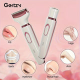 4-in-1 Rechargeable Electric Razor: Painless Wet & Dry Trimmer for Face, Nose, Legs, Underarm, Bikini - Portable Grooming Kit for Women