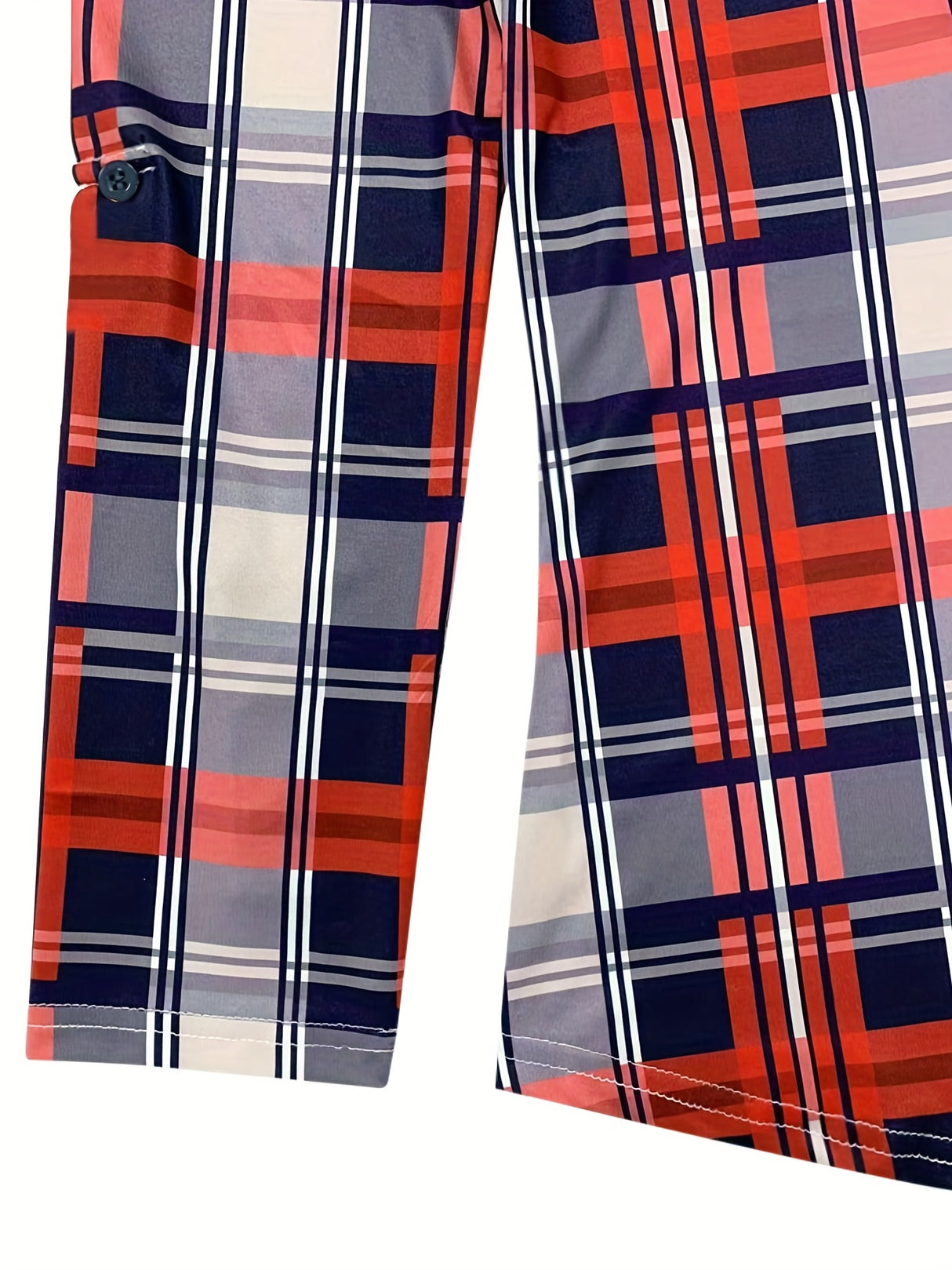 Casual Long Sleeve V Neck Plaid Print Drawstring Blouse - Women's Clothing