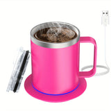 Electric Coffee Mug Warmer Set For Desk - Heating Base & Lid - Intelligent Mug For Heating Milk, Tea & Hot Chocolate - Keeps Drinks Up To 131°F/55°C - Perfect Gift For Coffee Lovers