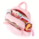 1pc Pink Cat-Shaped Toddler Backpack, Polyester Fiber, Cute Cartoon Animal Design, Soft Kids School Bag, Perfect Gift for Children, Party Favor, Holiday Decor - 11 Inches