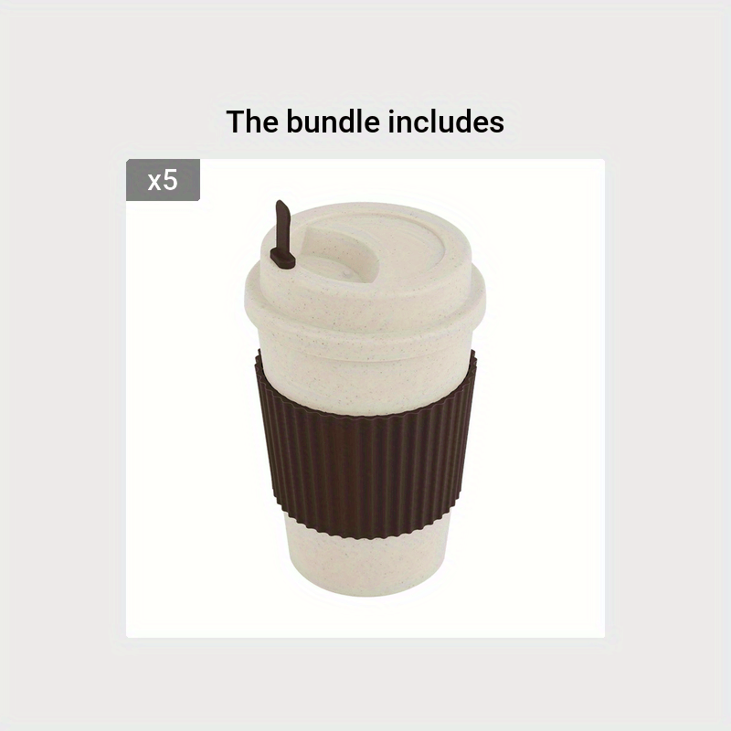 1pc 21oz Portable Reusable Coffee Cup, Travel Wheat Straw Fiber Mug for Restaurant, Hotel, Commercial, Outdoor, Office, Home, Car Use - 4 Colors Available