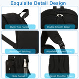 Laptop Backpack 17 inch for Women Men Large College Bookbags Waterpoof Work Business Travel Backpacks Kids School Bag for Girls Boys Students Teens Elementary Schoolbag Casual Daypack Sport -Black
