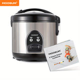 MOOSUM Electric Rice Cooker with One Touch for Asian Japanese Sushi Rice, 10-cup Uncooked/20-cup Cooked, Fast&Convenient Cooker with Steamer, Stainless Steel Housing and Auto Warmer