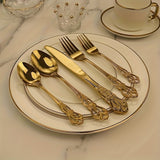 20/30pcs Vintage Baroque Style  Silverware Set, Elegant Dinnerware for Weddings, Restaurants, and Home Dining