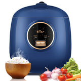 Bear Mini Rice Cooker 2 Cups Uncooked, 40.58oz Portable Non-Stick Small Travel Rice Cooker, BPA Free, One Button To Cook And Keep Warm Function, Blue