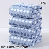 4-Pack Space-Themed Bath Towel Set, Quick-Dry Absorbent Towels, 27.6x55 inches, 300gsm, for Pool Party, School, Camping, Modern Geometric Pattern, Rectangular, High Absorbency, Knitted Fabric, Home Bathroom Essentials