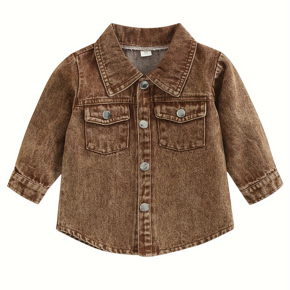 Toddler Boys Girls Outerwear Denim Jackets Button Down Jeans Coat Long Sleeve Shirt Top Fall Cowboy Clothes For 708.66inch-6Y