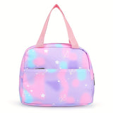 Vibrant Tie Dye Cartoon Pattern Backpack - Spacious School Bag with Insulated Lunch Box, Pencil Case, and Multiple Compartments for Organized School Use