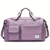 Nylon Large Capacity Travel Tote Bag With Crossbody Strap, Travel Bag, Gym Bag, Duffle Bag