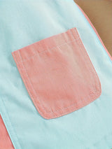 Vibrant Color Block Overall Dress for Little Girls - Soft Cotton, Slight Stretch, Frill Straps, Versatile & Chic Suspender Design, Machine Washable, Perfect Birthday Gift for Summer Casual Wear