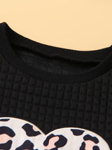Girls 2pc, Leopard Print Heart Graphic Pullover + Leopard Print Flare Pants Kids Clothes For Fall (Random Leopard Pattern)