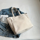 Simple Cartoon Bear Canvas Shoulder Bag, Versatile All-Match Tote Bag With Mini Coin Purse