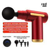 Ultra-long Battery Life, Four Kinds Of Massage Heads Can Be Replaced With Massage Guns MINI Convenient TYPE-C Electric Massager, Six-speed Adjustable Mute Fascia Gun, Multi-function Button Fascia Gun.